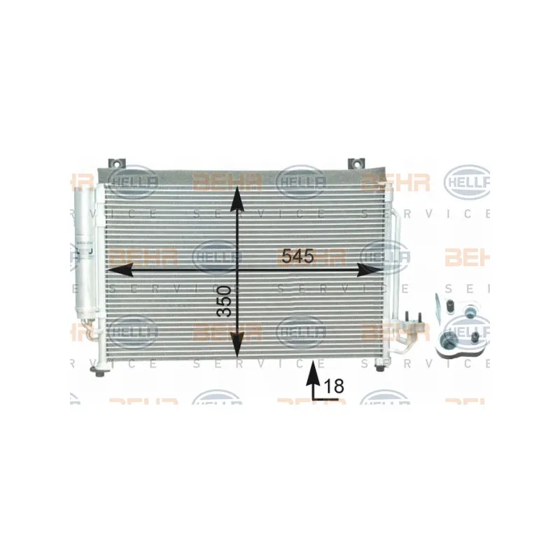Condenseur, climatisation HELLA 8FC 351 303-021