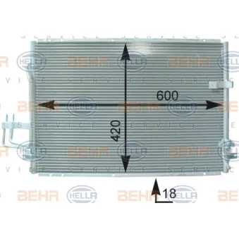 Condenseur, climatisation HELLA 8FC 351 303-031