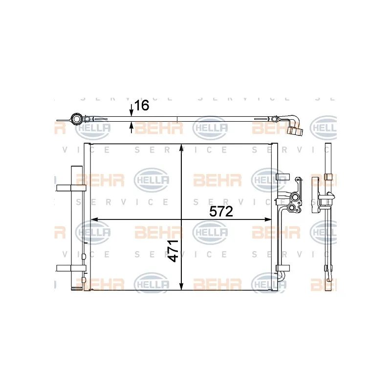 Condenseur, climatisation HELLA 8FC 351 303-201