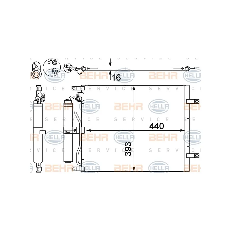 Condenseur, climatisation HELLA 8FC 351 303-231