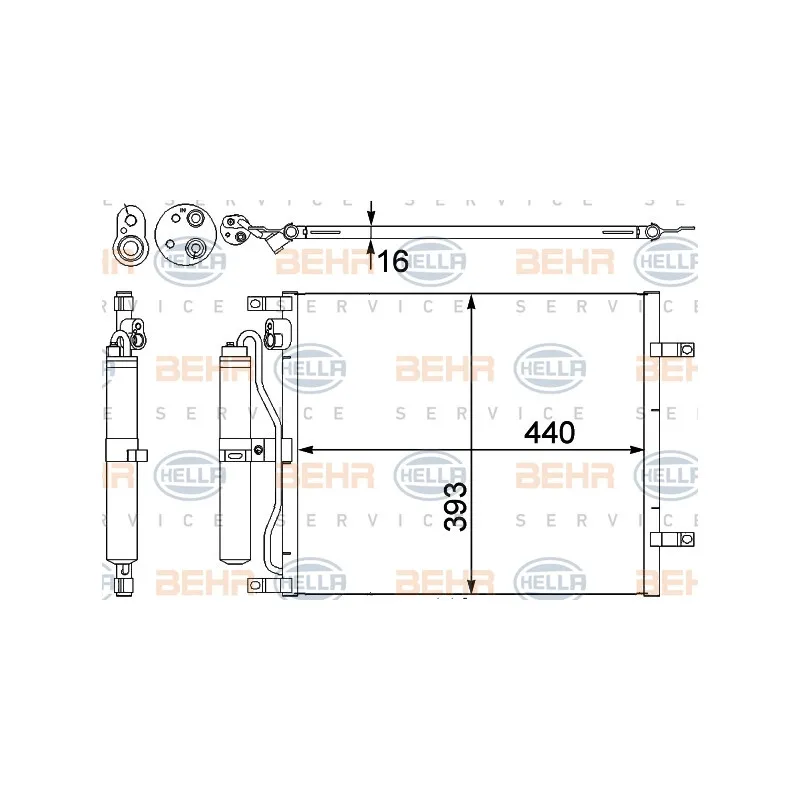 Condenseur, climatisation HELLA 8FC 351 303-251
