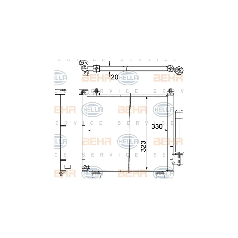 Condenseur, climatisation HELLA 8FC 351 303-471