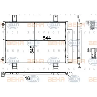Condenseur, climatisation HELLA 8FC 351 303-494