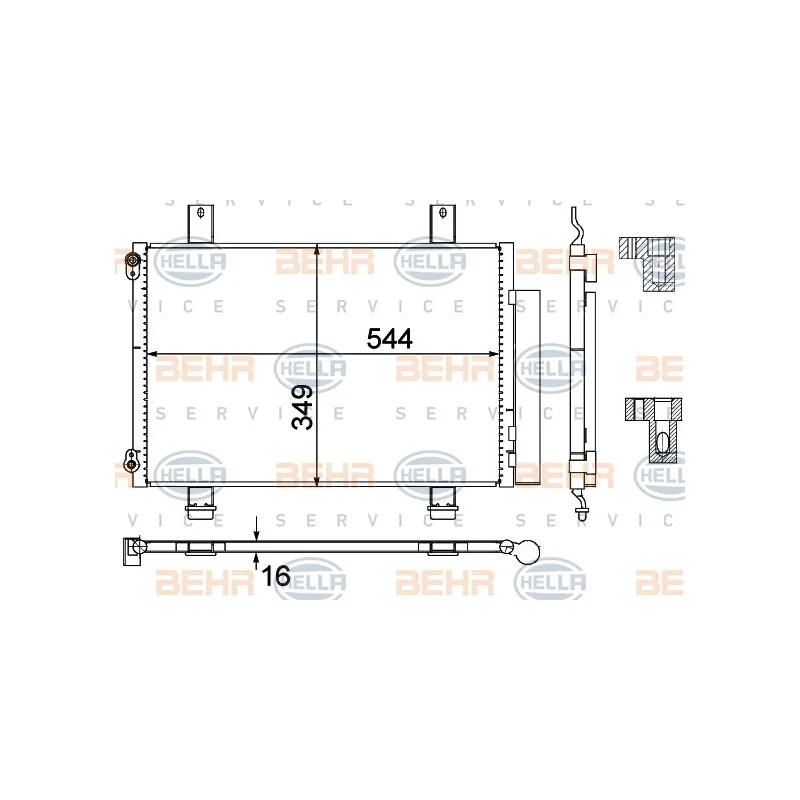 Condenseur, climatisation HELLA 8FC 351 303-494