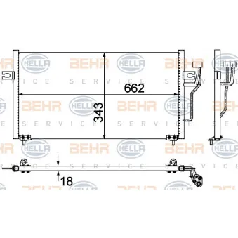 Condenseur, climatisation HELLA 8FC 351 303-524