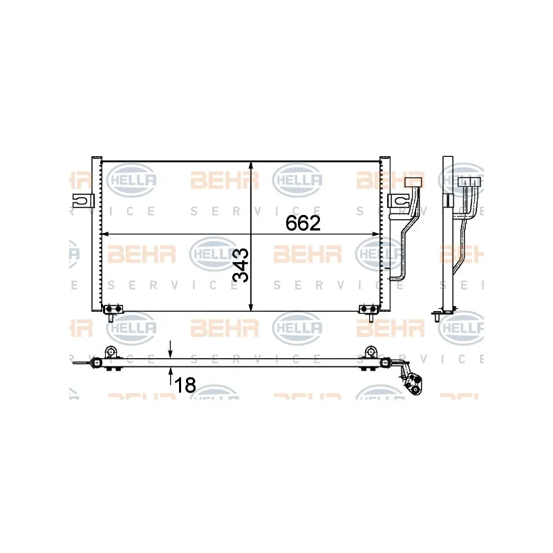 Condenseur, climatisation HELLA 8FC 351 303-524