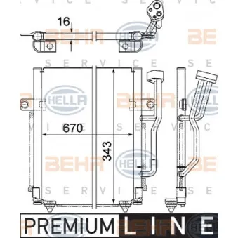 Condenseur, climatisation HELLA 8FC 351 303-621