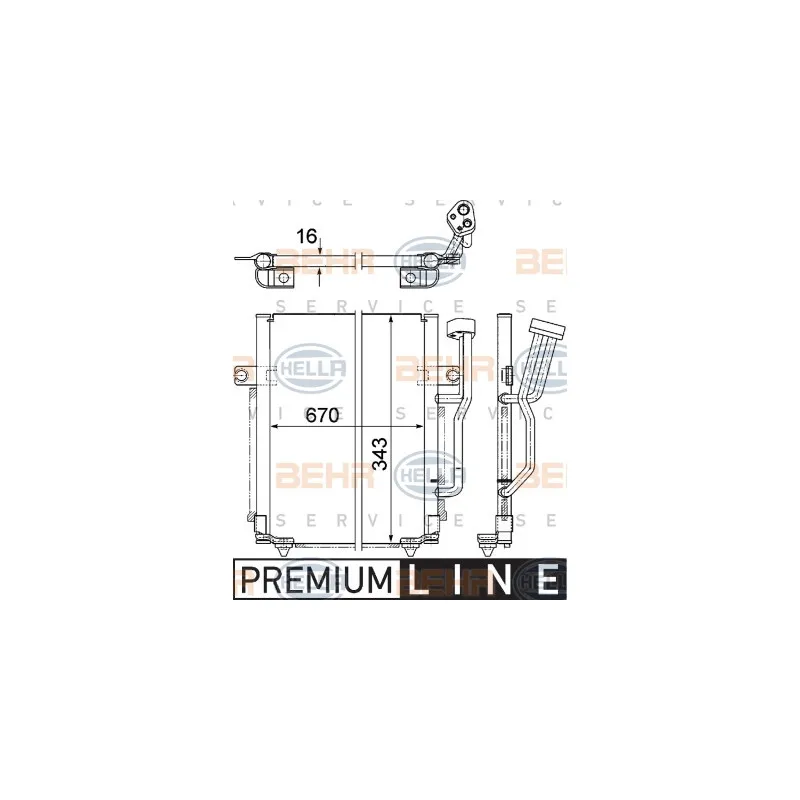 Condenseur, climatisation HELLA 8FC 351 303-621
