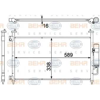 Condenseur, climatisation HELLA 8FC 351 303-641