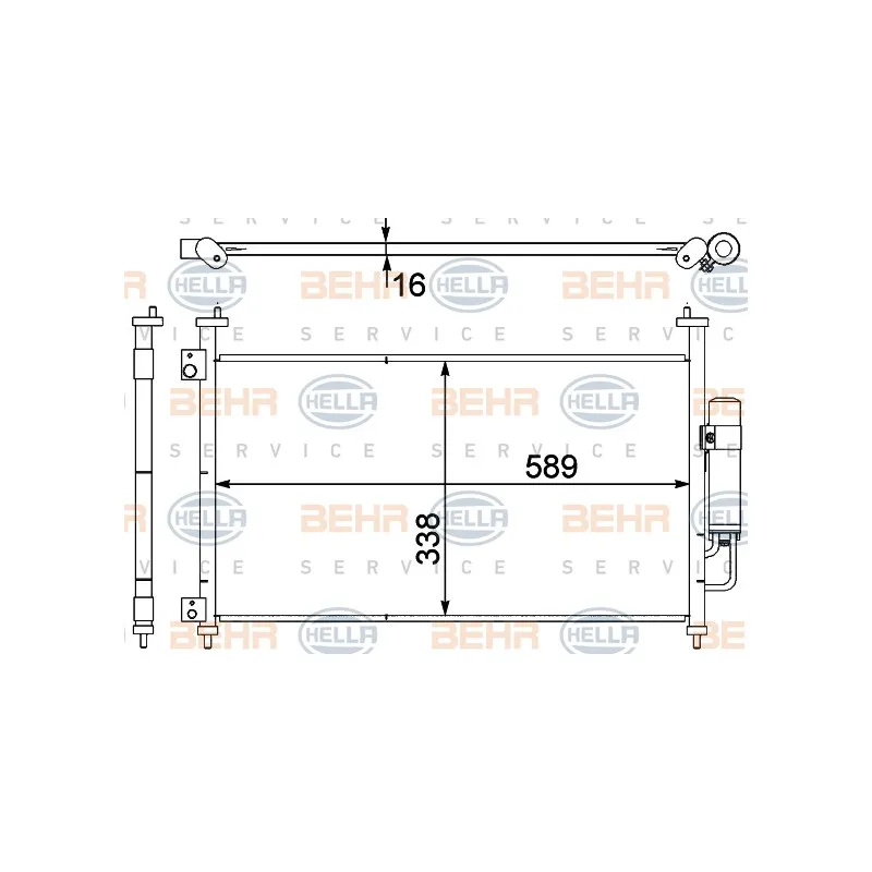 Condenseur, climatisation HELLA 8FC 351 303-641