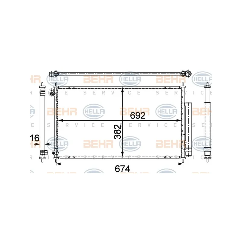 Condenseur, climatisation HELLA 8FC 351 303-681