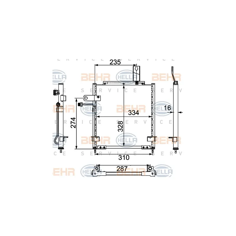 Condenseur, climatisation HELLA 8FC 351 303-731