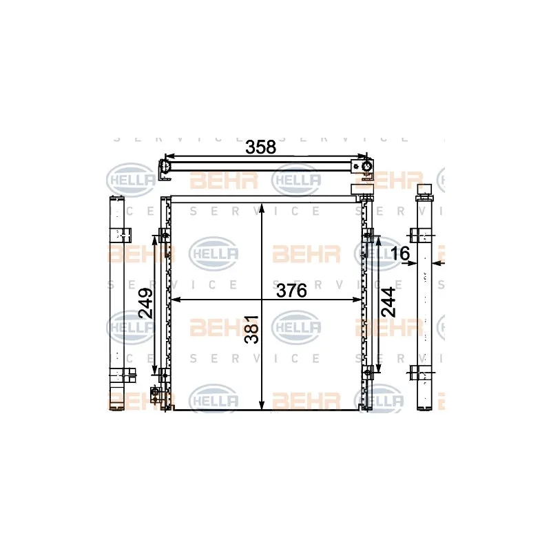 Condenseur, climatisation HELLA 8FC 351 303-751