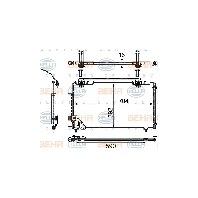 Condenseur, climatisation HELLA 8FC 351 303-761