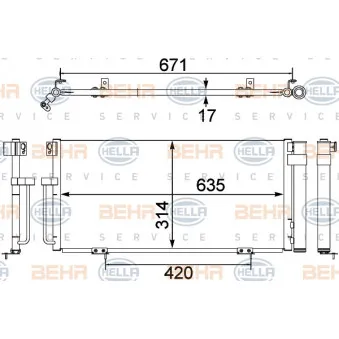 Condenseur, climatisation HELLA 8FC 351 303-791