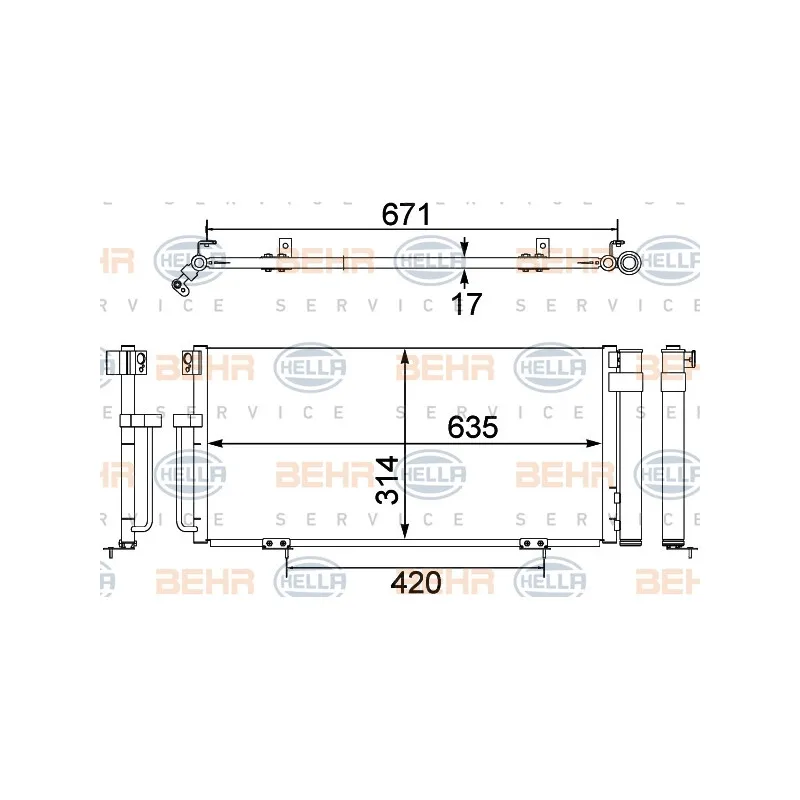 Condenseur, climatisation HELLA 8FC 351 303-791