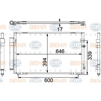 Condenseur, climatisation HELLA 8FC 351 304-101
