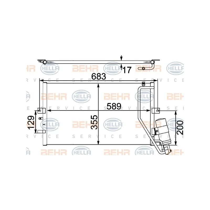 Condenseur, climatisation HELLA 8FC 351 304-131