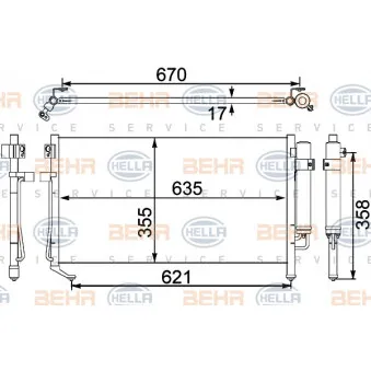 Condenseur, climatisation HELLA 8FC 351 304-141