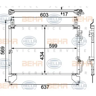 Condenseur, climatisation HELLA 8FC 351 304-151