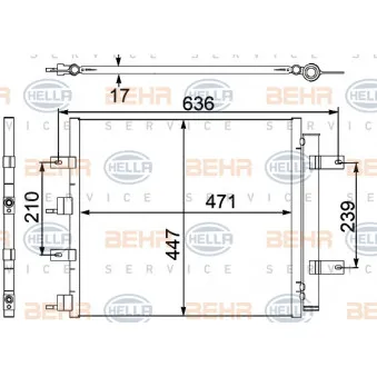 Condenseur, climatisation HELLA 8FC 351 304-181