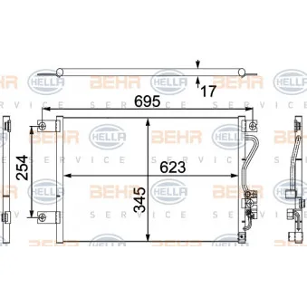Condenseur, climatisation HELLA 8FC 351 304-211