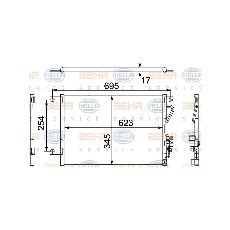 Condenseur, climatisation HELLA 8FC 351 304-211