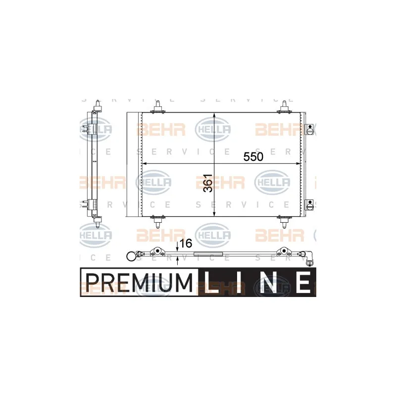 Condenseur, climatisation HELLA 8FC 351 304-281