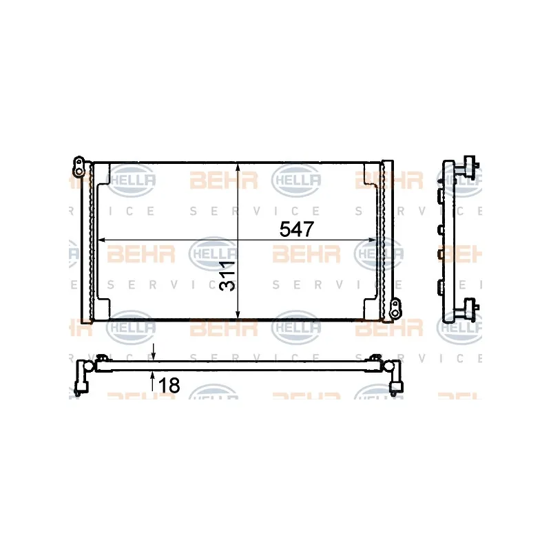 Condenseur, climatisation HELLA 8FC 351 304-301