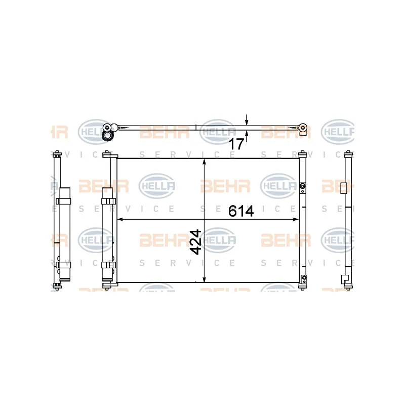 Condenseur, climatisation HELLA 8FC 351 304-351