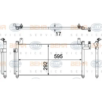 Condenseur, climatisation HELLA 8FC 351 304-361