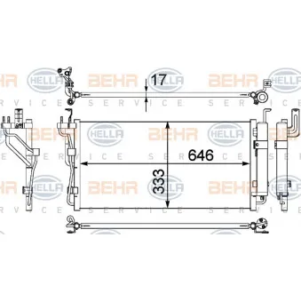 Condenseur, climatisation HELLA 8FC 351 304-401