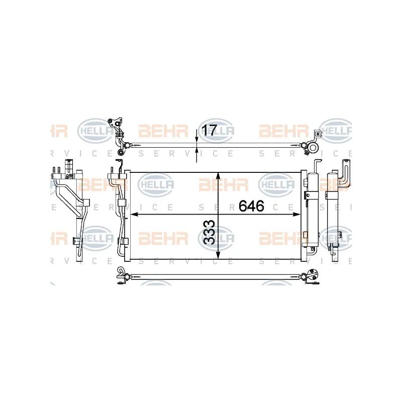 Condenseur, climatisation HELLA 8FC 351 304-401