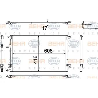 Condenseur, climatisation HELLA 8FC 351 304-471