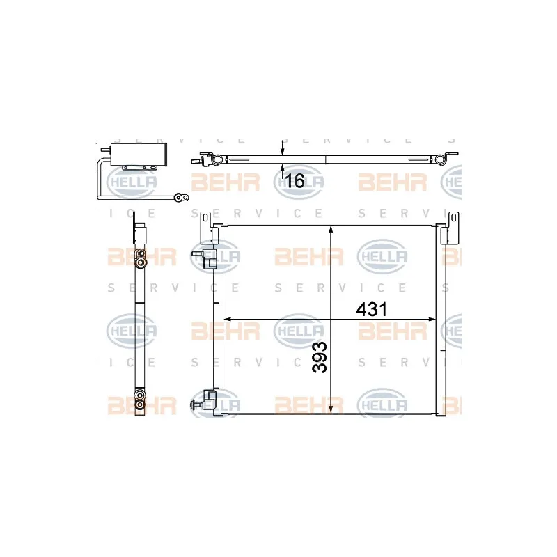 Condenseur, climatisation HELLA 8FC 351 304-481