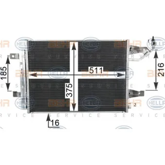 Condenseur, climatisation HELLA 8FC 351 304-764