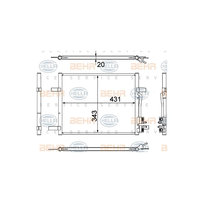 Condenseur, climatisation HELLA 8FC 351 304-791