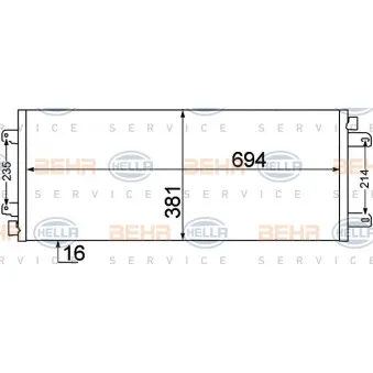 Condenseur, climatisation HELLA 8FC 351 306-651