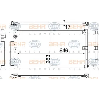 Condenseur, climatisation HELLA 8FC 351 307-121