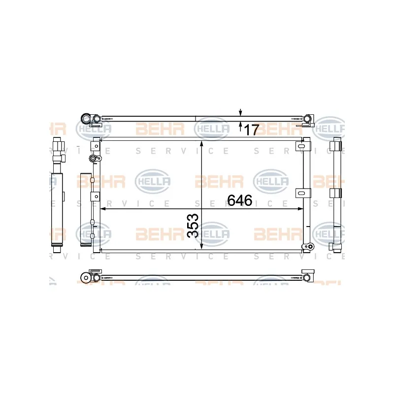 Condenseur, climatisation HELLA 8FC 351 307-121
