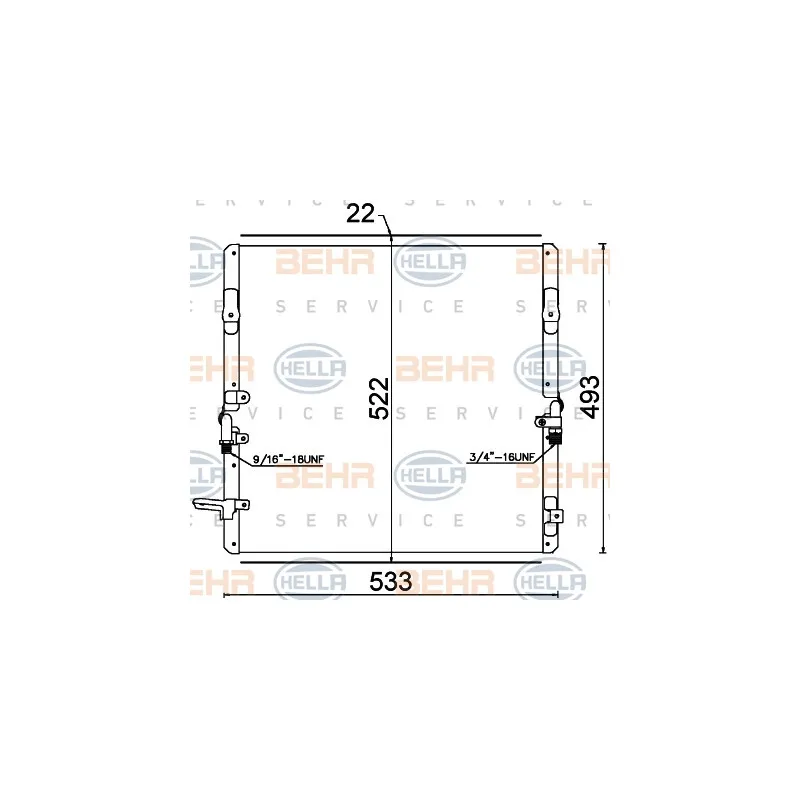 Condenseur, climatisation HELLA 8FC 351 307-591