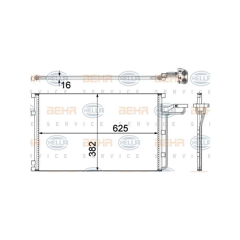 Condenseur, climatisation HELLA 8FC 351 307-621