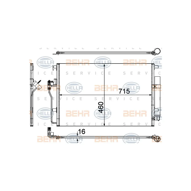 Condenseur, climatisation HELLA 8FC 351 307-641