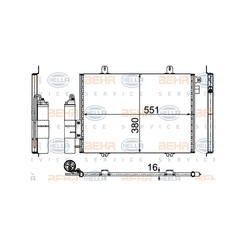 Condenseur, climatisation HELLA 8FC 351 307-711