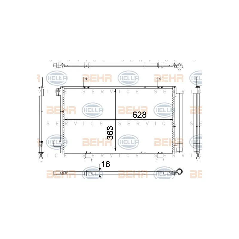 Condenseur, climatisation HELLA 8FC 351 307-741