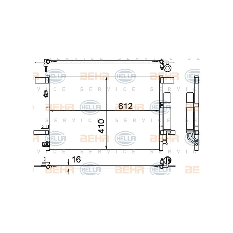 Condenseur, climatisation HELLA 8FC 351 307-751