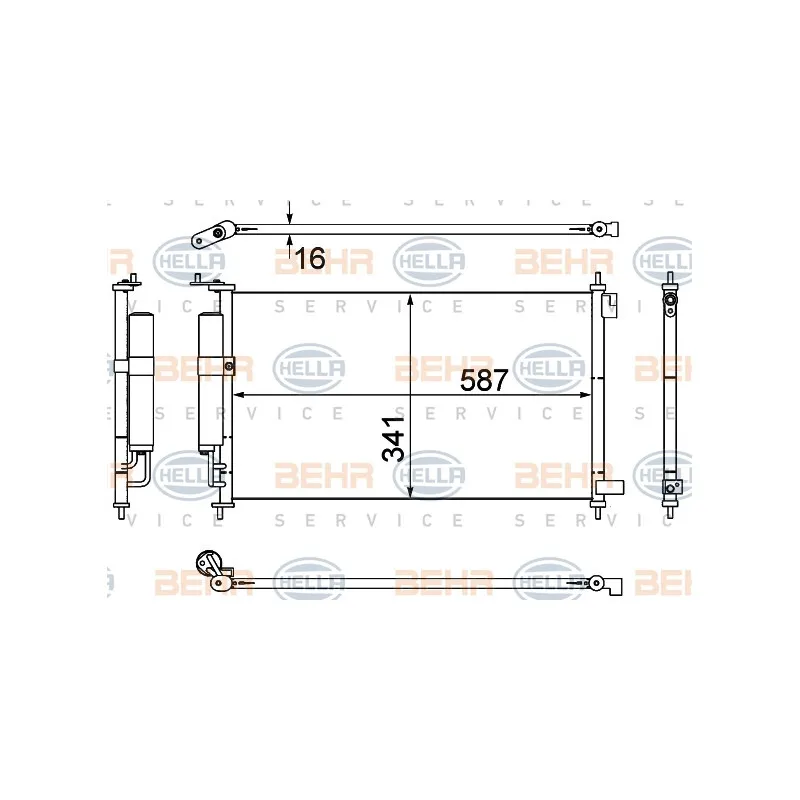 Condenseur, climatisation HELLA 8FC 351 307-791