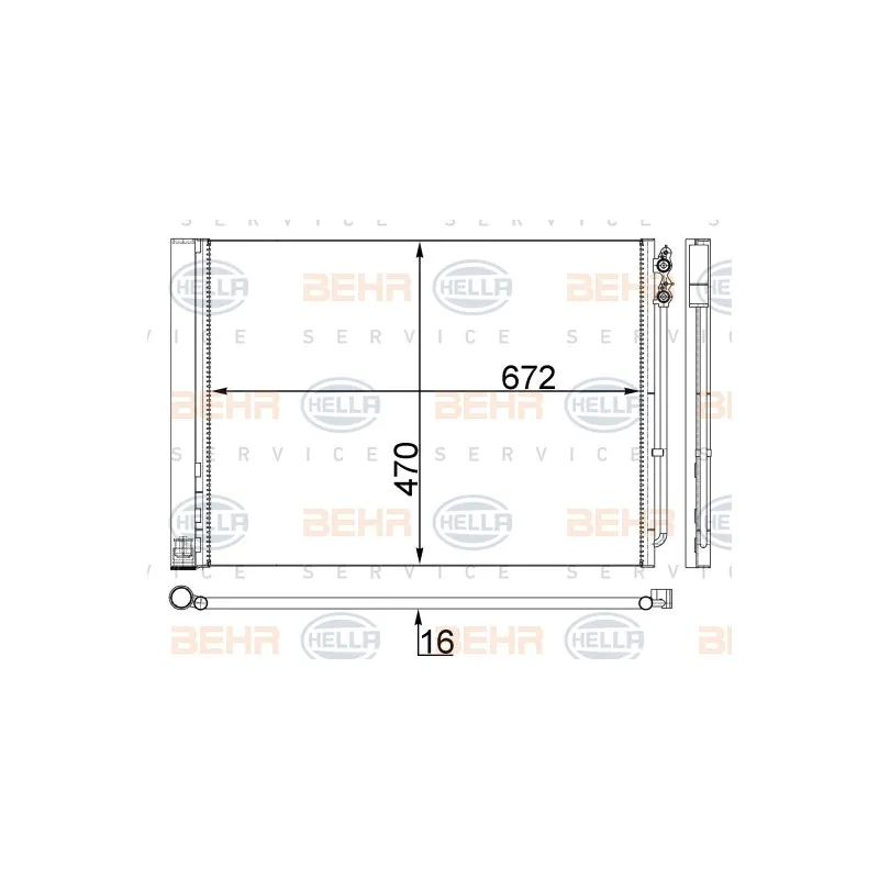 Condenseur, climatisation HELLA 8FC 351 309-144