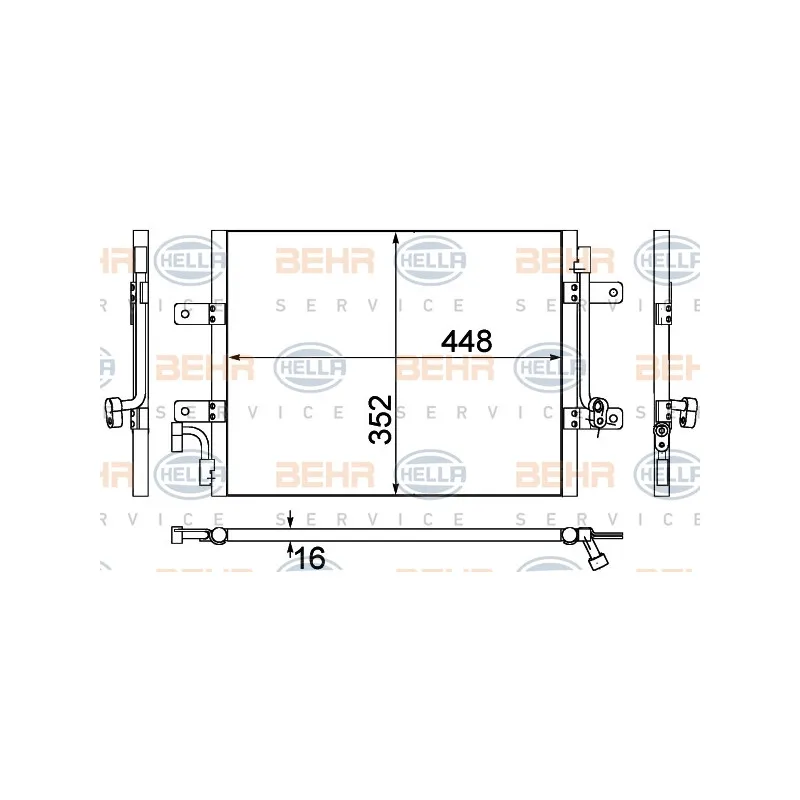 Condenseur, climatisation HELLA 8FC 351 309-301