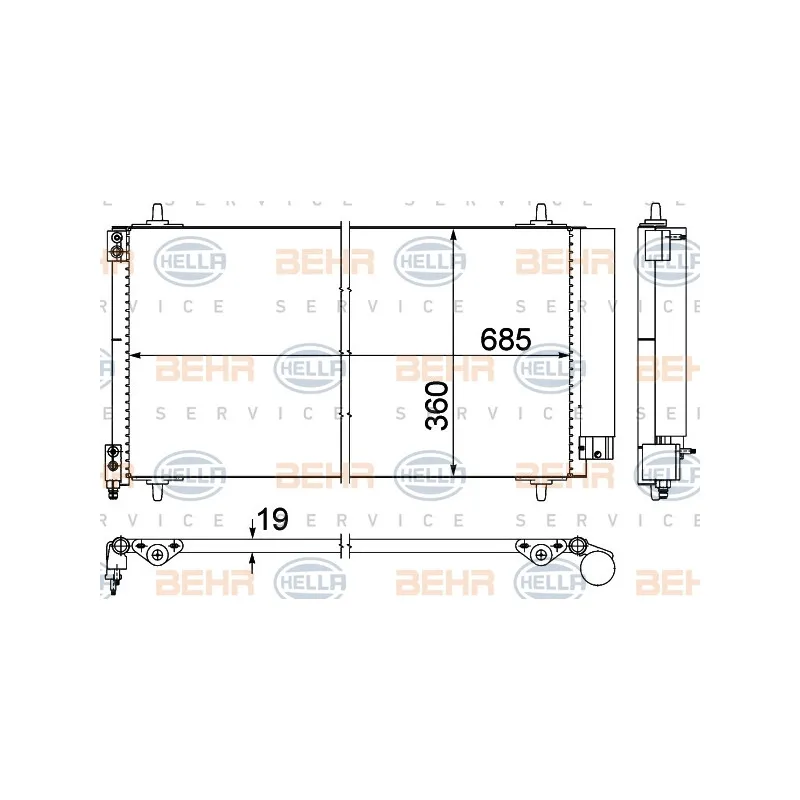 Condenseur, climatisation HELLA 8FC 351 309-401